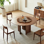 Стол обеденный круглый с двойной столешницей Walnut Wood Table варинант исполнения - 3 | Loft Concept в Саратове