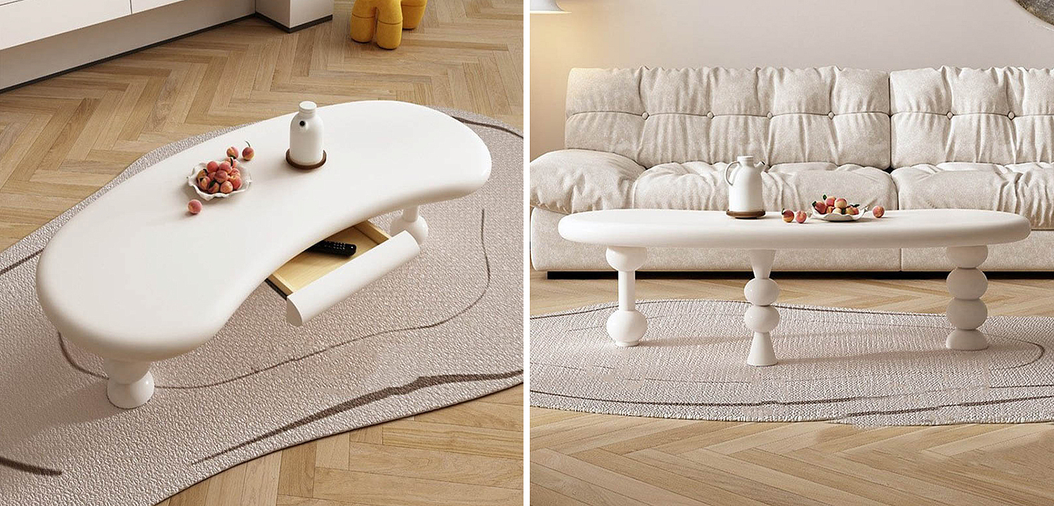 Кофейный стол с ящиком Martina Unique Shape Coffee Table Кофейный стол с ящиком Martina Unique Shape Coffee Table - Loft-Concept в Саратове