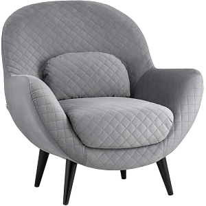 Кресло Olwen светло-серый велюр