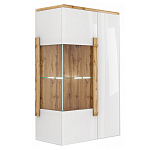 Витрина навесная двухдверная с белым глянцевым фасадом Grace of Furniture варинант исполнения - 1 | Loft Concept в Саратове