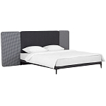 Кровать с большим мягким изголовьем Unity Dark Grey Bed варинант исполнения - 9 | Loft Concept в Саратове