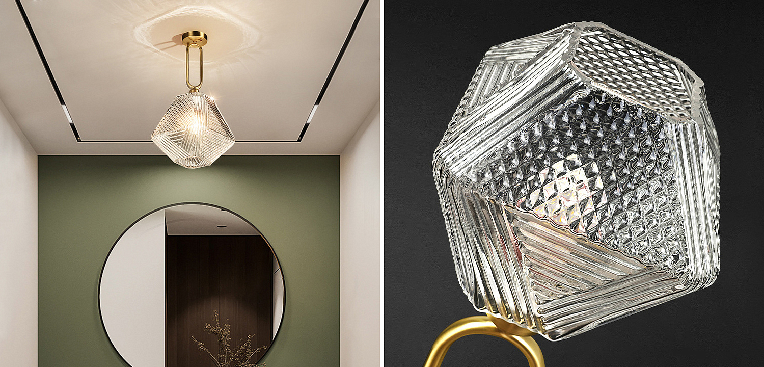 Потолочный светильник Ruell Glass Ceiling Lamp Потолочный светильник Ruell Glass Ceiling Lamp - Loft-Concept в Саратове