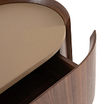 Комод округлой формы с тремя ящиками Walnut and Leather варинант исполнения - 4 | Loft Concept в Саратове