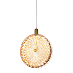 Подвесной светильник с плафоном из рельефного стекла Peony Glass Bronze  варинант исполнения - 4 | Loft Concept в Саратове