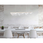 Люстра линейная с 3-мя белыми волнистыми плафонами Wave Line варинант исполнения - 11 | Loft Concept в Саратове