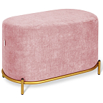Банкетка овальная пыльно-розовый велюр на 4-х металлических ножках золотого цвета SANJAY варинант исполнения - 1 | Loft Concept в Саратове