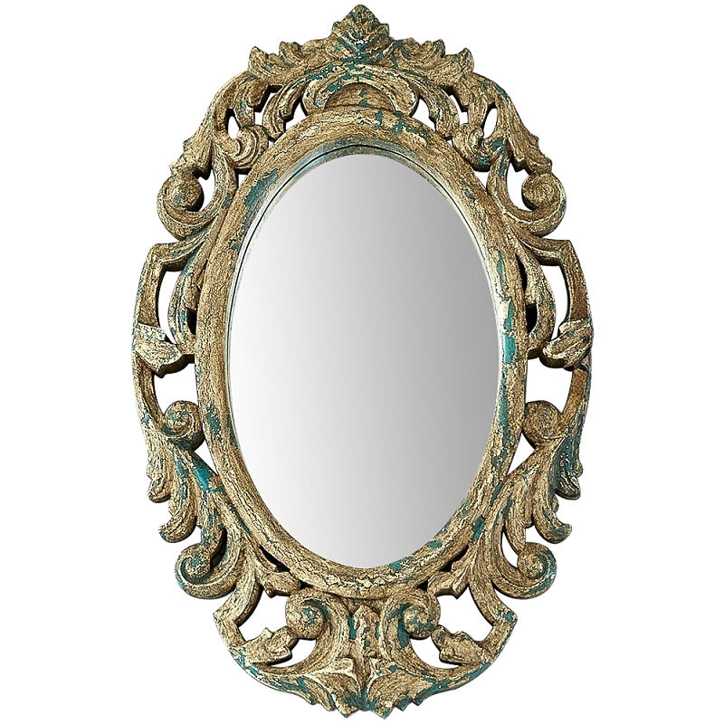 Настенное овальное зеркало Aina Mirror Бежево-серый Зеленый Настенное овальное зеркало Aina Mirror Бежево-серый Зеленый в Саратове | Loft Concept