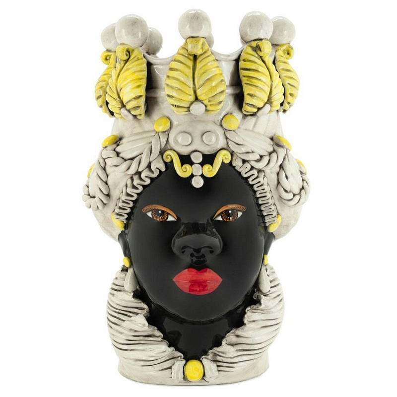 Ваза Vase Moro Lady Yellow Big Черный Бежевый Желтый Ваза Vase Moro Lady Yellow Big Черный Бежевый Желтый в Саратове | Loft Concept
