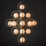 Люстра с закругленным каркасом золотого цвета и белыми плафонами Round Curl варинант исполнения - 3 | Loft Concept в Саратове