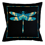 Подушка декоративная стрекоза бирюзово-жёлтая Ikat Pattern варинант исполнения - 1 | Loft Concept в Саратове