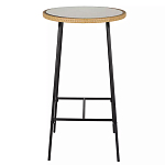 Барный столик с круглой плетеной столешницей Wicker Table Top варинант исполнения - 1 | Loft Concept в Саратове