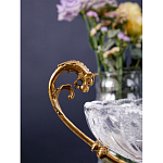 Чаша из прозрачного рельефного стекла на бронзовой подставке Eden Garden варинант исполнения - 3 | Loft Concept в Саратове