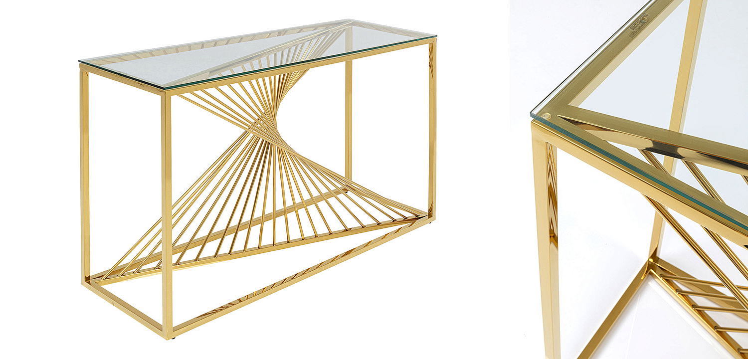 Консоль Golden Whirl with glass surface Консоль Golden Whirl with glass surface - Loft-Concept в Саратове