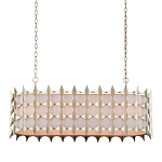 Люстра овальной формы с фактурным серебряным каркасом и тканевым абажуром Silver Honeycomb варинант исполнения - 3 | Loft Concept в Саратове