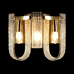 Бра с металлическим основанием золотого цвета и хрустальными подвесками Textured Glass варинант исполнения - 1 | Loft Concept в Саратове