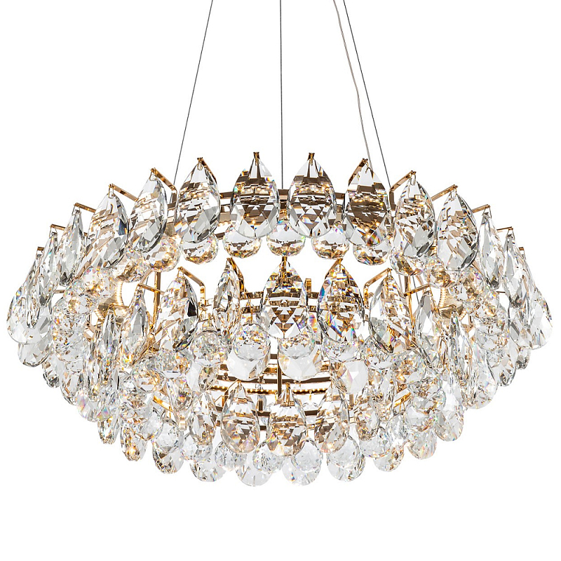 Люстра с хрустальными подвесками в форме капель Sidney Crystal Chandelier 80 Золотой Прозрачное Стекло Люстра с хрустальными подвесками в форме капель Sidney Crystal Chandelier 80 Золотой Прозрачное Стекло в Саратове | Loft Concept