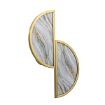 Бра с двумя полукруглыми плафонами из искусственного алебастра в бронзовой оправе Marbella варинант исполнения - 6 | Loft Concept в Саратове