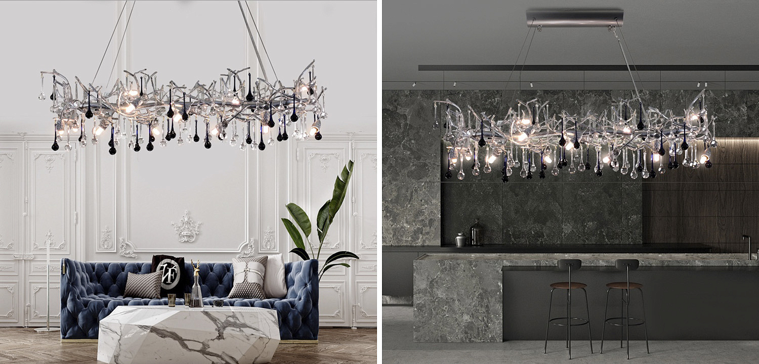 Люстра Waterfall Chandelier Crystal Silver Drops Люстра Waterfall Chandelier Crystal Silver Drops - Loft-Concept в Саратове