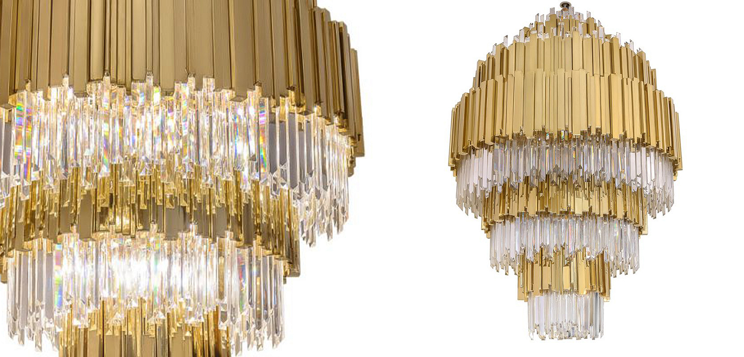 Большая многоярусная люстра Luxxu Modern Cascade Chandelier Gold Metal Glass 93 Большая многоярусная люстра Luxxu Modern Cascade Chandelier Gold Metal Glass 93 - Loft-Concept в Саратове