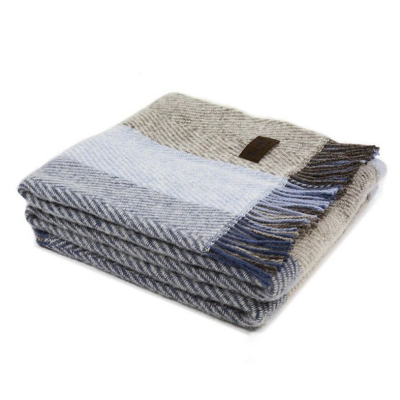 Плед VADSO SPINA 1002 Marzotto Серый Голубой в Саратове | Loft Concept 