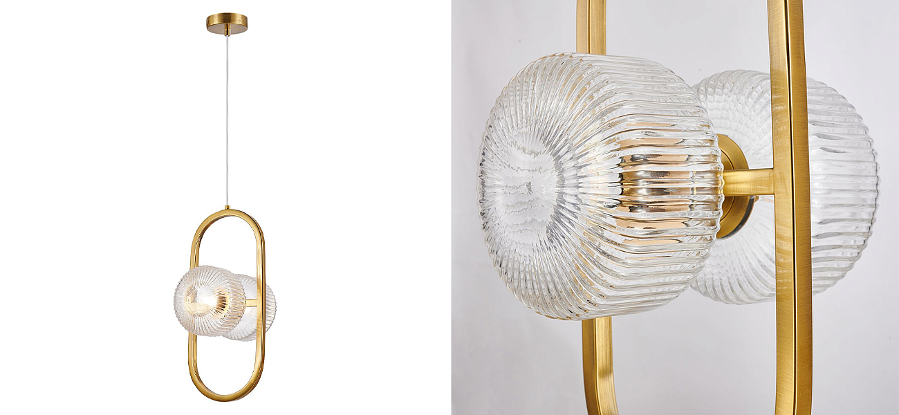 Подвесной светильник с рельефными плафонами Blown Glass Подвесной светильник с рельефными плафонами Blown Glass - Loft-Concept в Саратове
