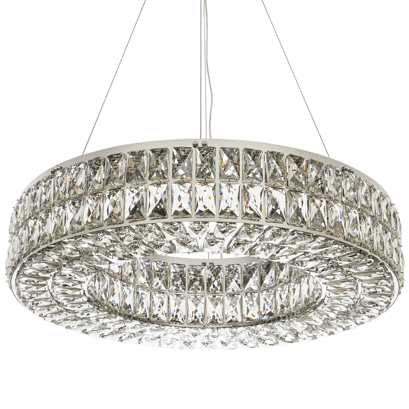 Круглая люстра с хрустальным декором Langlais Crystal Chrome Chandelier Прозрачное Стекло Хром Круглая люстра с хрустальным декором Langlais Crystal Chrome Chandelier Прозрачное Стекло Хром в Саратове | Loft Concept