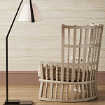 Торшер с черным каркасом и белым тканевым абажуром в форме конуса Stylish Solution варинант исполнения - 4 | Loft Concept в Саратове