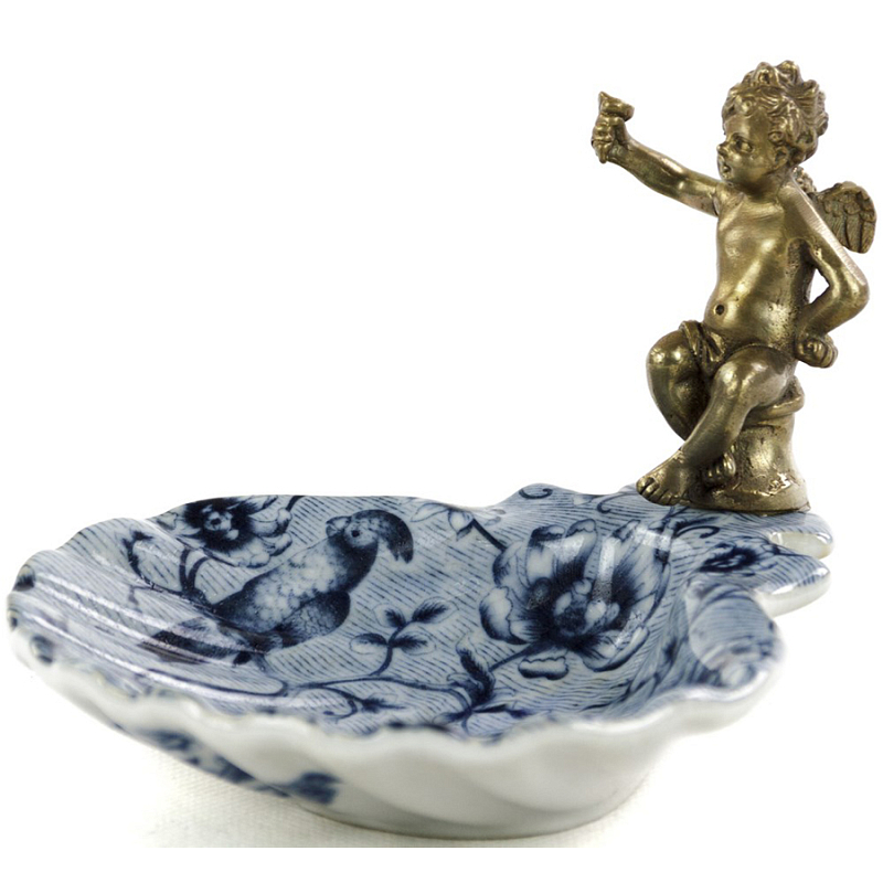 Блюдо Dish With Angel Белый Бронза Синий Блюдо Dish With Angel Белый Бронза Синий в Саратове | Loft Concept