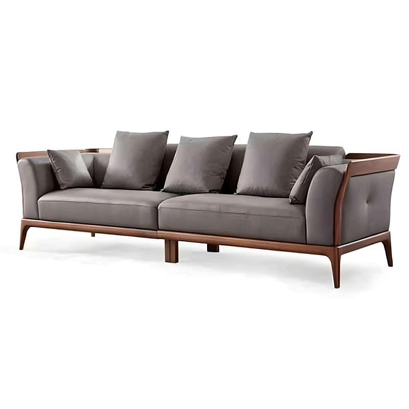 Диван c каркасом из массива дерева Walnut Wood Sofa Орех Диван c каркасом из массива дерева Walnut Wood Sofa Орех в Саратове | Loft Concept