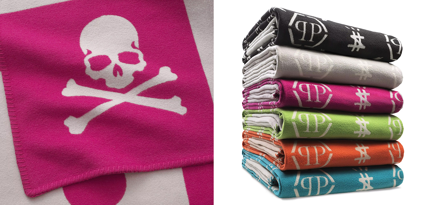 Плед Philipp Plein Plaid Cashmere Skull Pink Плед Philipp Plein Plaid Cashmere Skull Pink - Loft-Concept в Саратове