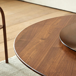 Стол обеденный круглый с двойной столешницей Walnut Wood Table варинант исполнения - 6 | Loft Concept в Саратове