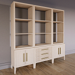 Модульный стеллаж Primo из трех составных элементов Светлый дуб варинант исполнения - 3 | Loft Concept в Саратове