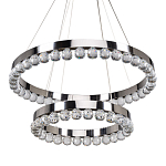 Люстра с двумя кольцами цвета хром и прозрачными хрустальными шарами по периметру Sacramento Transparent Balls Chandelier варинант исполнения - 1 | Loft Concept в Саратове