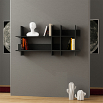 Полка прямая подвесная двухъярусная цвета антрацит BEADS BOOKCASE ANTHRACITE варинант исполнения - 1 | Loft Concept в Саратове
