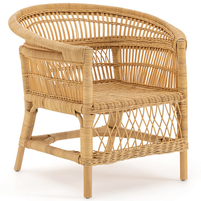 Кресло из ротанга Amadis Rattan Armchair Бежевый в Саратове | Loft Concept 