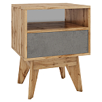 Тумба прикроватная с ящиком и фасадом цвета серый бетон Grace of Furniture варинант исполнения - 1 | Loft Concept в Саратове