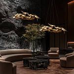 Люстра подвесная с прозрачными стеклянными птичками на ветвях Диаметр 80 см Serip Voa варинант исполнения - 11 | Loft Concept в Саратове