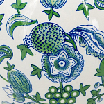 Ваза с зелено-голубым цветочным узором на белом фоне 47 см Blue & White Ornament варинант исполнения - 2 | Loft Concept в Саратове