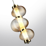 Подвесной светильник с 3-мя рифлеными стеклянными шарами Marcelh Light варинант исполнения - 5 | Loft Concept в Саратове