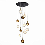 Люстра светодиодная с сферическими стеклянными плафонами Splatter варинант исполнения - 5 | Loft Concept в Саратове