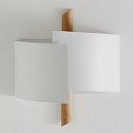 Бра из металла и дерева Ruell White Metal Wooden Wall Lamp варинант исполнения - 2 | Loft Concept в Саратове