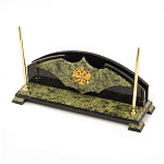 Настольный письменный набор из змеевика с гербом РФ Successful Leader варинант исполнения - 2 | Loft Concept в Саратове