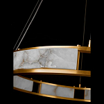 Люстра в виде кольца из натурального камня Golden Alavastor варинант исполнения - 3 | Loft Concept в Саратове