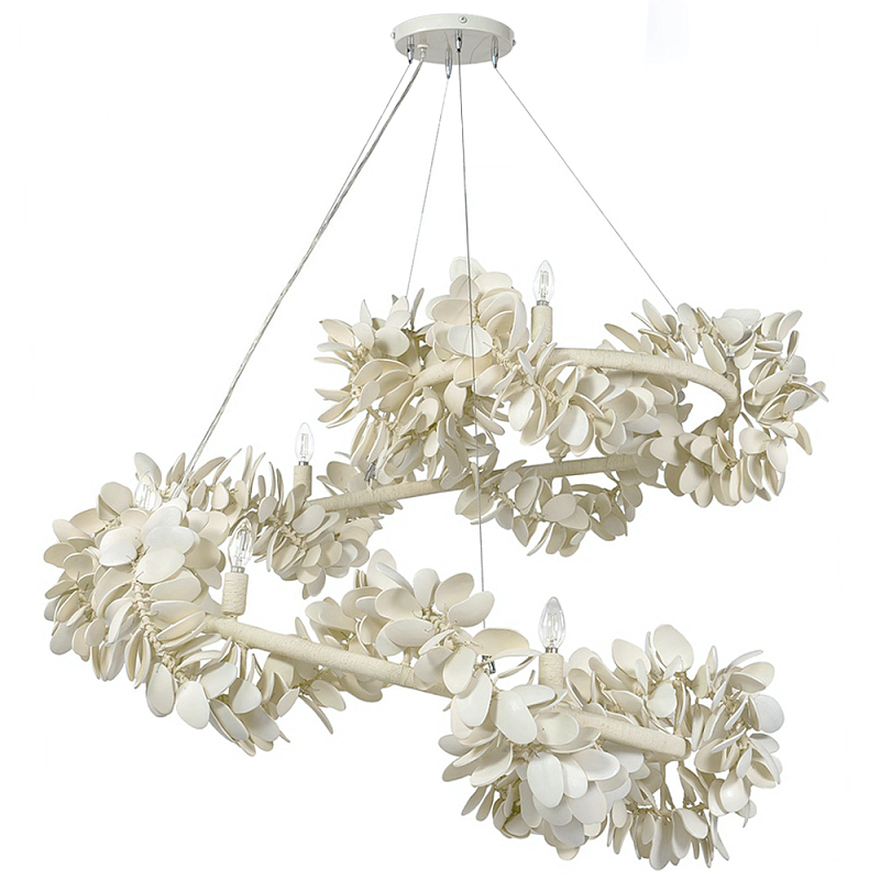 Люстра White Bionic Petals Flo Spiral Chandelier Белый Молочный Люстра White Bionic Petals Flo Spiral Chandelier Белый Молочный в Саратове | Loft Concept