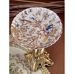 Чаша с цветочным орнаментом на ножке в виде бронзового ангела Eden Garden варинант исполнения - 7 | Loft Concept в Саратове