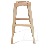 Барный стул со спинкой на 4-х деревянных ножках Синий Велюр Ava Charm варинант исполнения - 6 | Loft Concept в Саратове