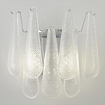 Бра с подвесками из рифленного стекла в форме капель на основании цвета хром Textured Glass варинант исполнения - 5 | Loft Concept в Саратове