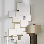 Золотое зеркальное панно из зеркальных квадратов Overlapping варинант исполнения - 3 | Loft Concept в Саратове