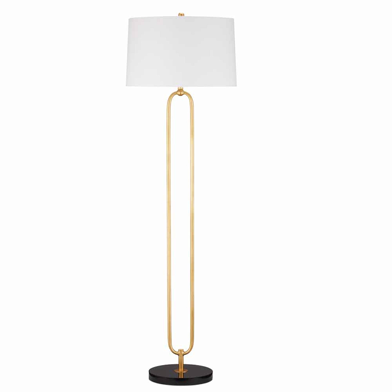 Торшер на овальном каркасе Lamp Paperclip Золотой Черный Мрамор Nero Слоновая кость  в Саратове | Loft Concept 