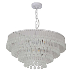 Люстра подвесная круглая с молочными стеклянными подвесками в форме капель Droplet Chandelier варинант исполнения - 1 | Loft Concept в Саратове